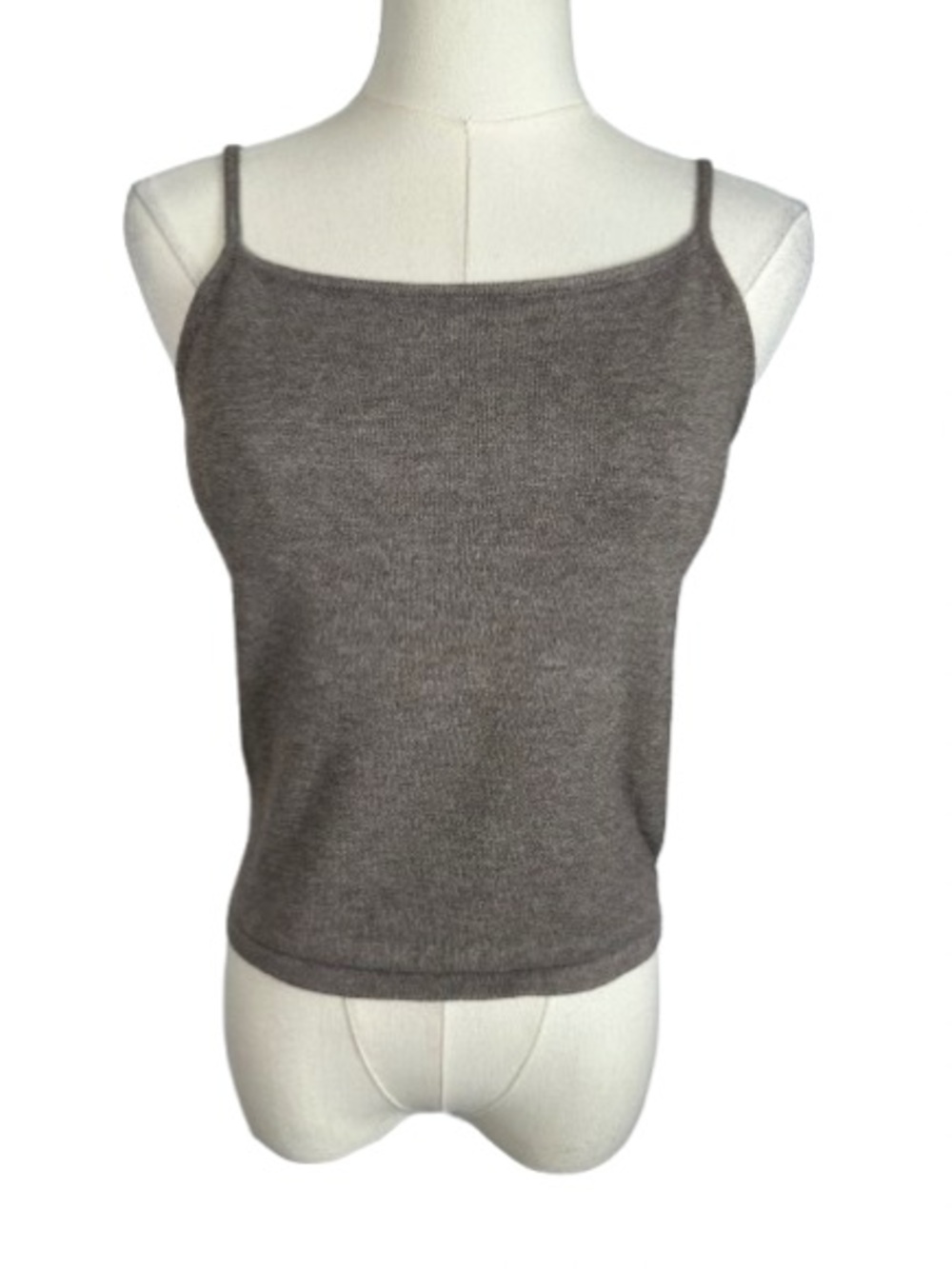 OAK + FORT Taupe Knit Spaghetti Strap Cami